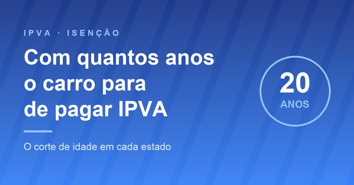 Isenção de IPVA por Idade: Com Quantos Anos o Carro Para de Pagar